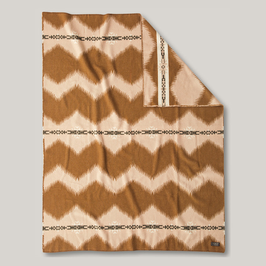 BASSHU WOOL BLANKET - JACQUARD LIGHT BROWN