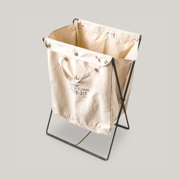 BASSHU LAUNDRY BAG WITH FRAME - WHITE